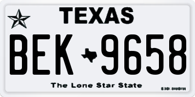 TX license plate BEK9658
