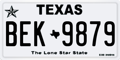 TX license plate BEK9879