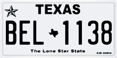 TX license plate BEL1138