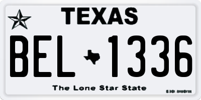 TX license plate BEL1336