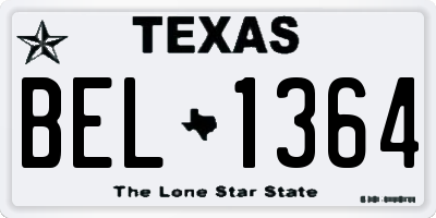 TX license plate BEL1364