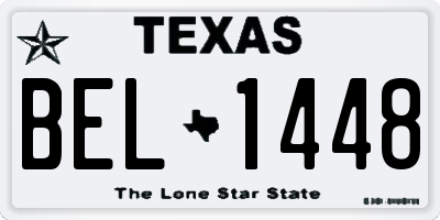 TX license plate BEL1448