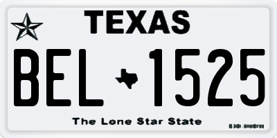 TX license plate BEL1525