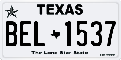 TX license plate BEL1537