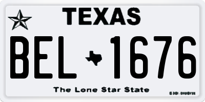 TX license plate BEL1676