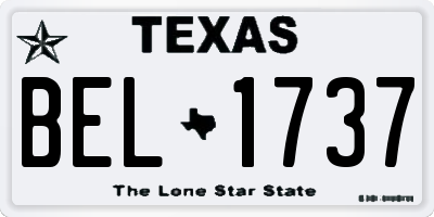 TX license plate BEL1737
