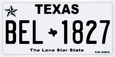 TX license plate BEL1827