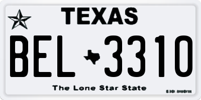TX license plate BEL3310
