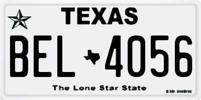 TX license plate BEL4056