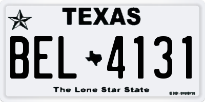 TX license plate BEL4131