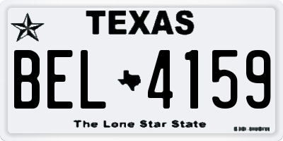 TX license plate BEL4159