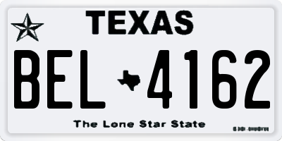 TX license plate BEL4162