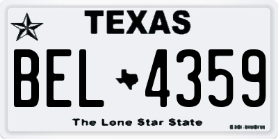 TX license plate BEL4359
