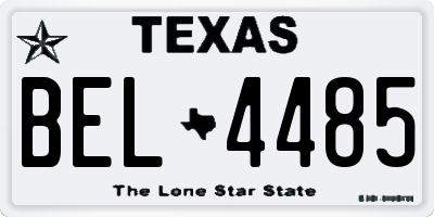TX license plate BEL4485