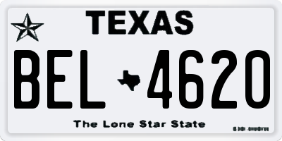TX license plate BEL4620