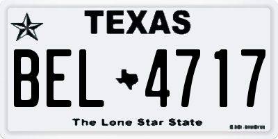 TX license plate BEL4717