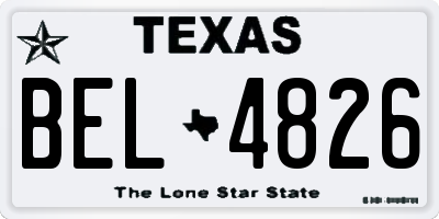 TX license plate BEL4826