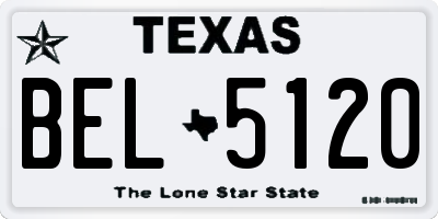 TX license plate BEL5120