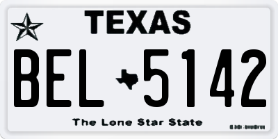 TX license plate BEL5142