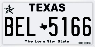 TX license plate BEL5166
