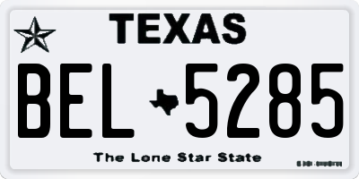 TX license plate BEL5285
