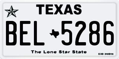 TX license plate BEL5286