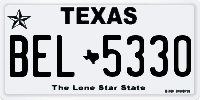 TX license plate BEL5330