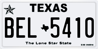 TX license plate BEL5410