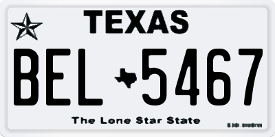 TX license plate BEL5467