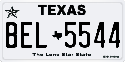 TX license plate BEL5544
