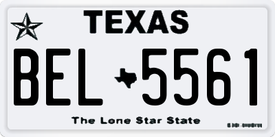 TX license plate BEL5561