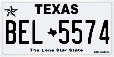 TX license plate BEL5574