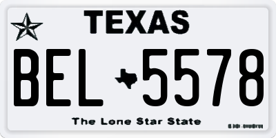 TX license plate BEL5578