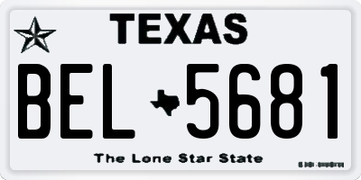 TX license plate BEL5681