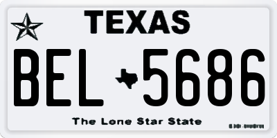 TX license plate BEL5686