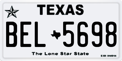 TX license plate BEL5698