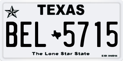 TX license plate BEL5715