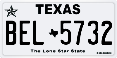 TX license plate BEL5732