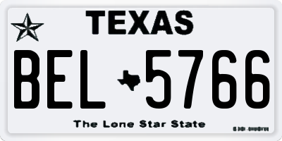 TX license plate BEL5766
