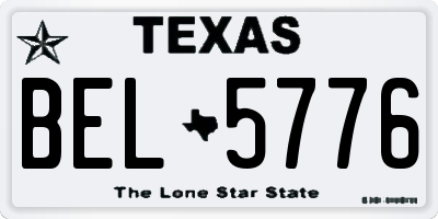 TX license plate BEL5776