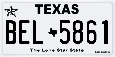 TX license plate BEL5861