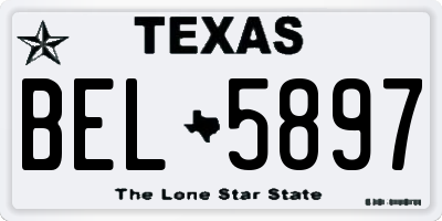 TX license plate BEL5897