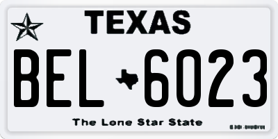 TX license plate BEL6023