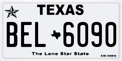 TX license plate BEL6090