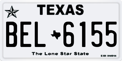 TX license plate BEL6155