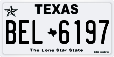 TX license plate BEL6197