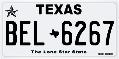 TX license plate BEL6267