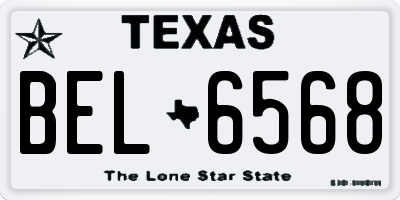 TX license plate BEL6568