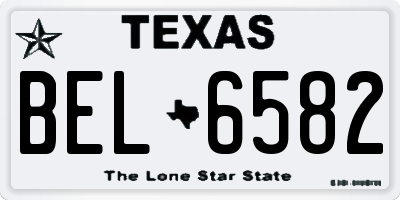 TX license plate BEL6582