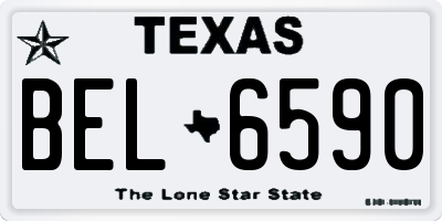 TX license plate BEL6590